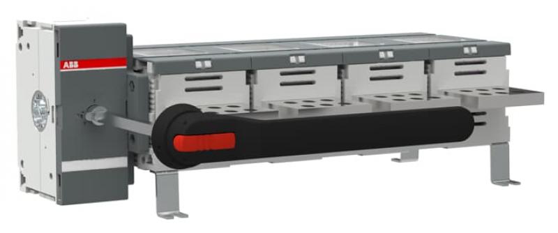 ABB OT2000EM04P Erdungsschalter 4-polig mit Griff und Welle Mech. 90° gedreht Icw/1 Schließer 55kA, Icm 176 kA