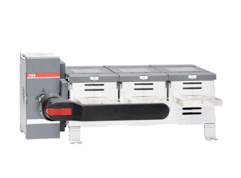 ABB OT2000EM03P Erdungsschalter 3-polig mit Griff und Welle Mech. 90° gedreht Icw/1 Schließer 55kA, Icm 176 kA