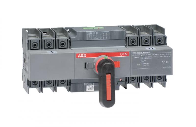 ABB OTM125F3CMA230V Lastumschalter mit Motor 3-polig 125 A, mit Griff für manuellen Betrieb Motorspannung Ue 110-240 V AC/DC/I-0-II