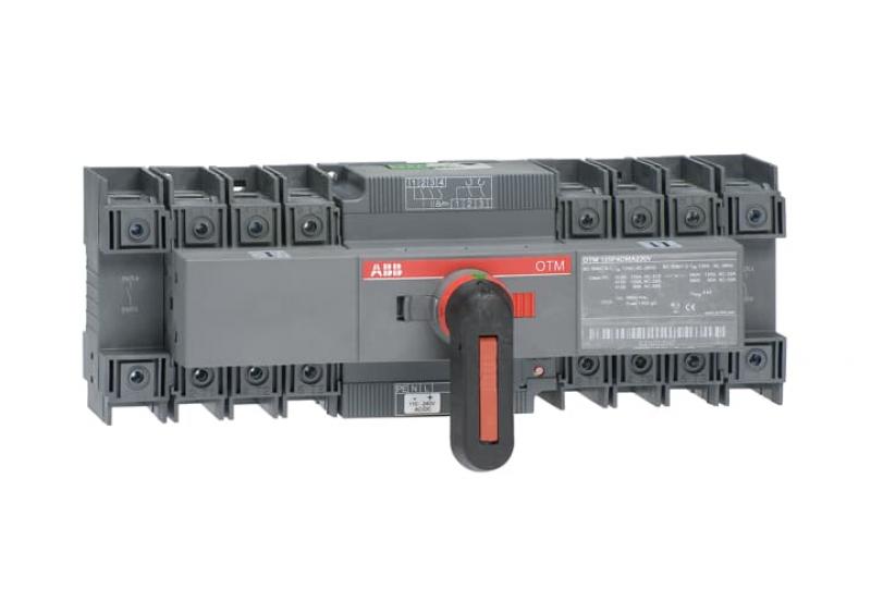 ABB OTM125F4CMA230V Lastumschalter mit Motor 4-polig 125 A, mit Griff für manuellen Betrieb Motorspannung Ue 110-240 V AC/DC/I-0-II