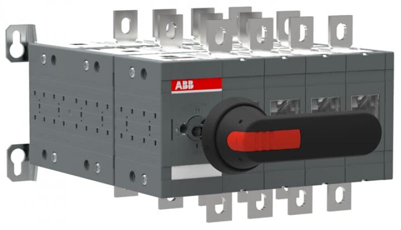 ABB OT315E04YP Bypass-Schalter 4-polig 315 A, mit Griff und Welle offene Umschaltung I-0-II