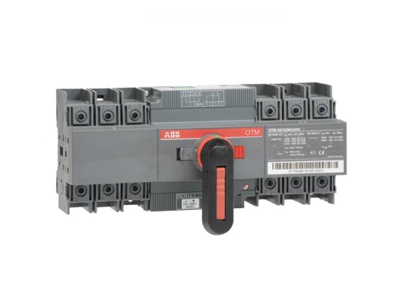 ABB OTM40F3CMA24D Lastumschalter mit Motor 3-polig 40 A, mit Griff für manuellen Betrieb Motorspannung Ue 24V DC/I-0-II