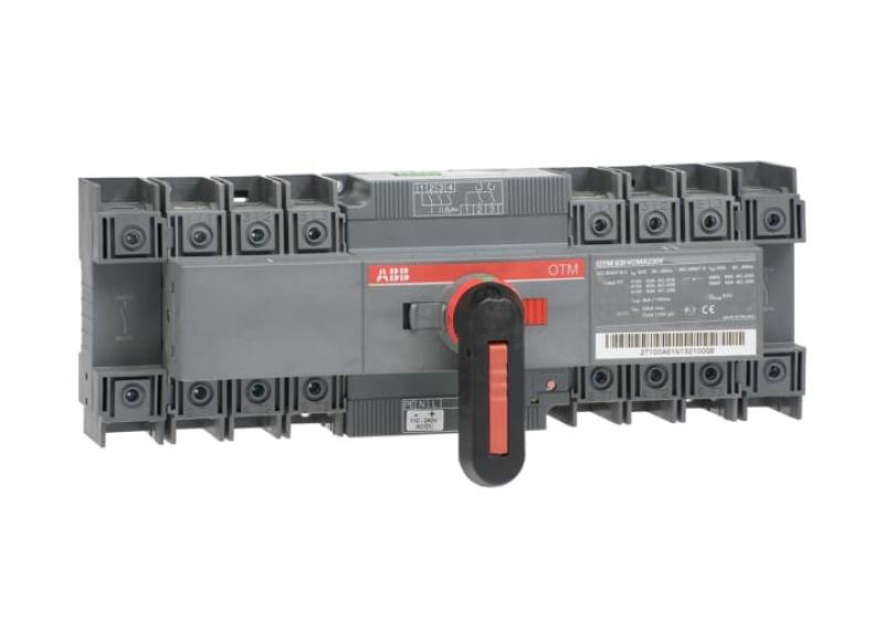 ABB OTM63F4CMA24D Lastumschalter mit Motor 4-polig 63 A, mit Griff für manuellen Betrieb Motorspannung Ue 24V DC/I-0-II