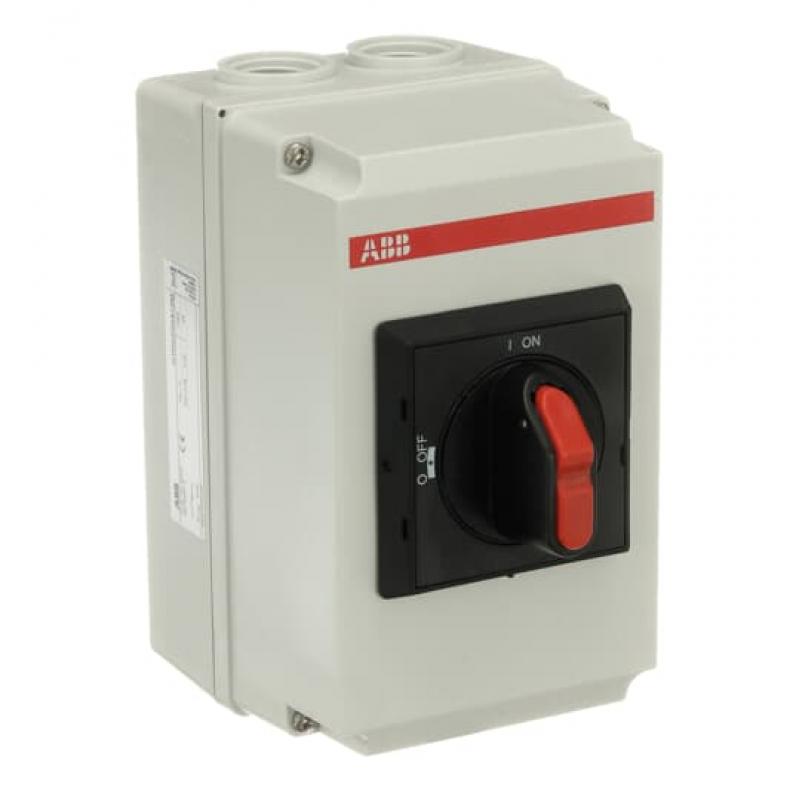 ABB OTDCP25S12M DC-Lasttrennschalter 3-polig 25 A, mit schwarzem Selektorgriff 1000 V DC Kunstoffgehäuse IP65