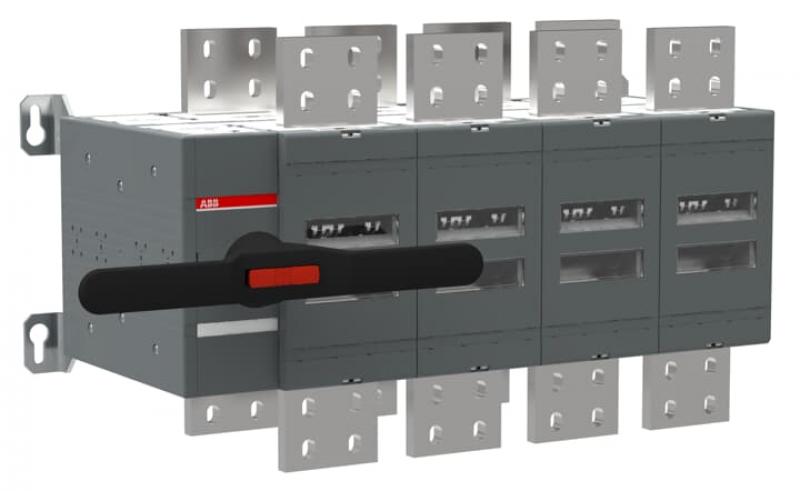 ABB OT3200E04CP Lastumschalter 4-polig 3200 A, mit Griff und Welle offene Umschaltung I-0-II