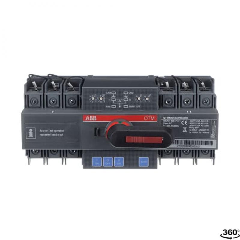ABB OTM125F3C21D400C Automatischischer Umschalter 3-polig 125 A, 21D Steuereinheiteit 154 ... 480 V AC, Zugang oben offene Umschaltung I-0-II
