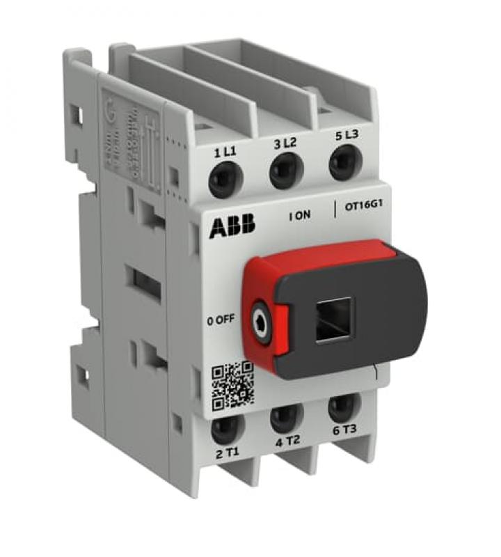 ABB OT16G1-3BQ Lasttrennschalter OT Plus 16 A, Baugröße G1, 3-polig, inkl. Griff Montageplatte,Federzugklemmen, IEC60947-3 und UL60947-4-1