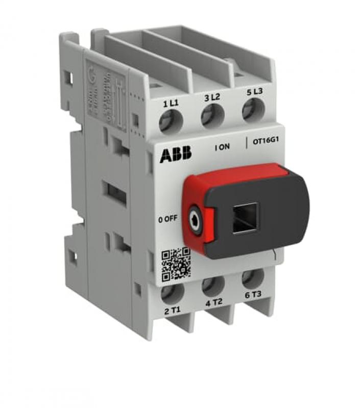 ABB OT16G1-3BS Lasttrennschalter OT Plus 16 A, Baugröße G1, 3-polig, inkl. Griff Montageplatte, Schraubklemmen IEC60947-3 und UL60947-4-1