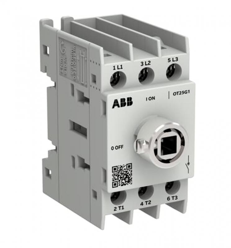 ABB OT25G1-3BSU/48 Lasttrennschalter OT Plus 25 A, Baugröße G1, 3-polig, exkl. Griff, Montageplatte Schraubklemmen, IEC und UL, inkl. Ring für Wellenmontage, Großverpackung 48 St.