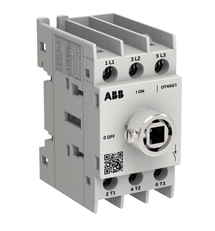 ABB OT40G1-3BSU/48 Lasttrennschalter OT Plus 40 A, Baugröße G1, 3-polig, exkl. Griff, Montageplatte Schraubklemmen, IEC und UL, inkl. Ring für Wellenmontage, Großverpackung 48 St.