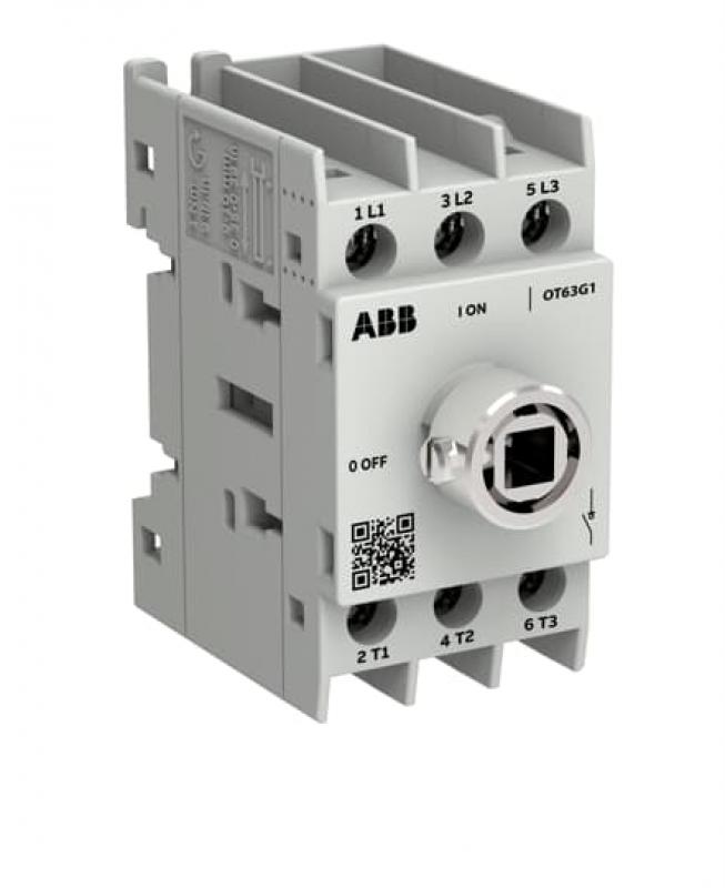 ABB OT63G1-3BSU/48 Lasttrennschalter OT Plus 63 A, Baugröße G1, 3-polig, exkl. Griff, Montageplatte Schraubklemmen, IEC und UL, inkl. Ring für Wellenmontage, Großverpackung 48 St.