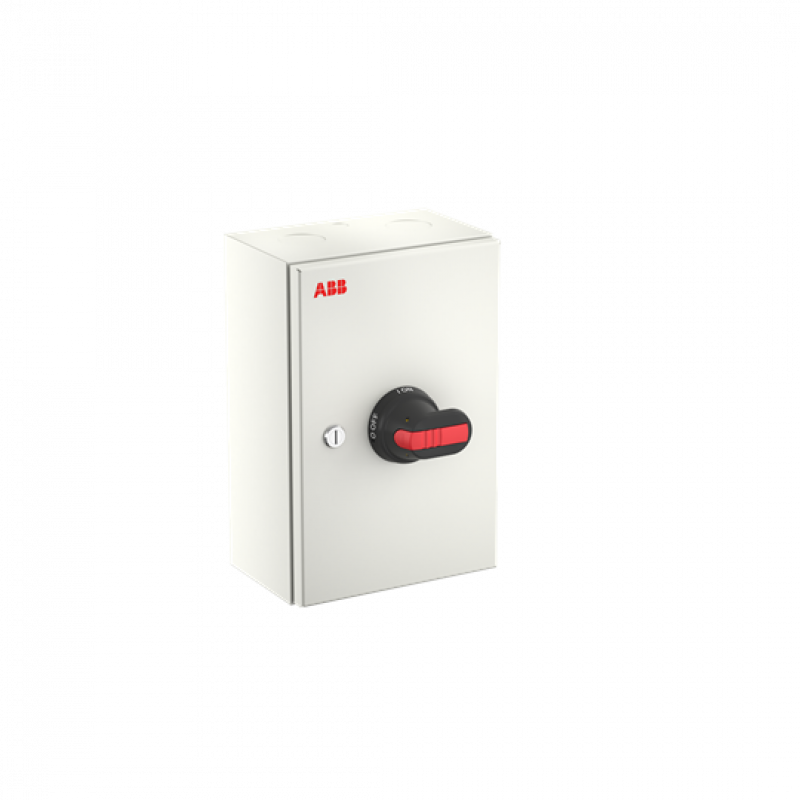 ABB OTL80GT4M Wartungsschalter, 4-polig 415V AC23 80A, 45kW, mit schwarzem Griff Stahlblechgehäuse IP65 Einführung oben und unten