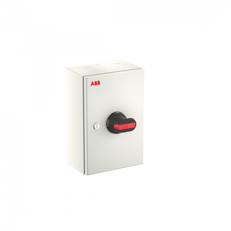 ABB OTL80GBL4M Wartungsschalter, 4-polig 415V AC23 80A, 45kW, mit schwarzem Griff Stahlblechgehäuse IP65 Einführung oben und unten