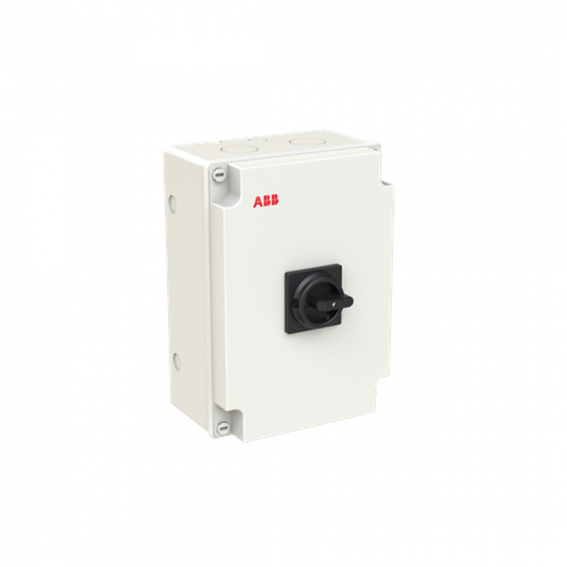 ABB OTU100GB3MS4 Wartungsschalter, 3-polig 415V AC23 100A, 55kW, mit schwarzem Griff Kunststoffgehäuse IP65 Einführung oben und unten