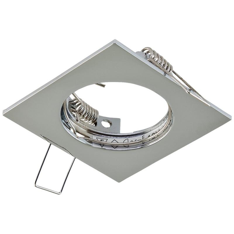 EVN Decken-Einbaustrahler für Niedervolt GU5.3 Leuchtmittel quadratisch chrom IP20 12V EinbauØ60