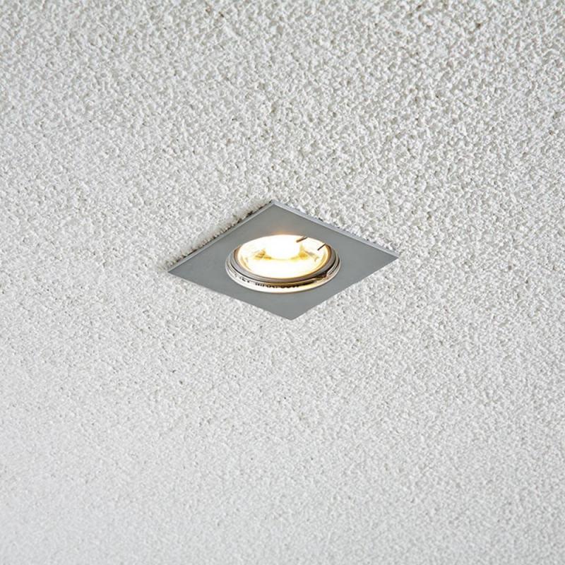 EVN Decken-Einbaustrahler für Niedervolt GU5.3 Leuchtmittel quadratisch chrom matt IP20 12V EinbauØ60