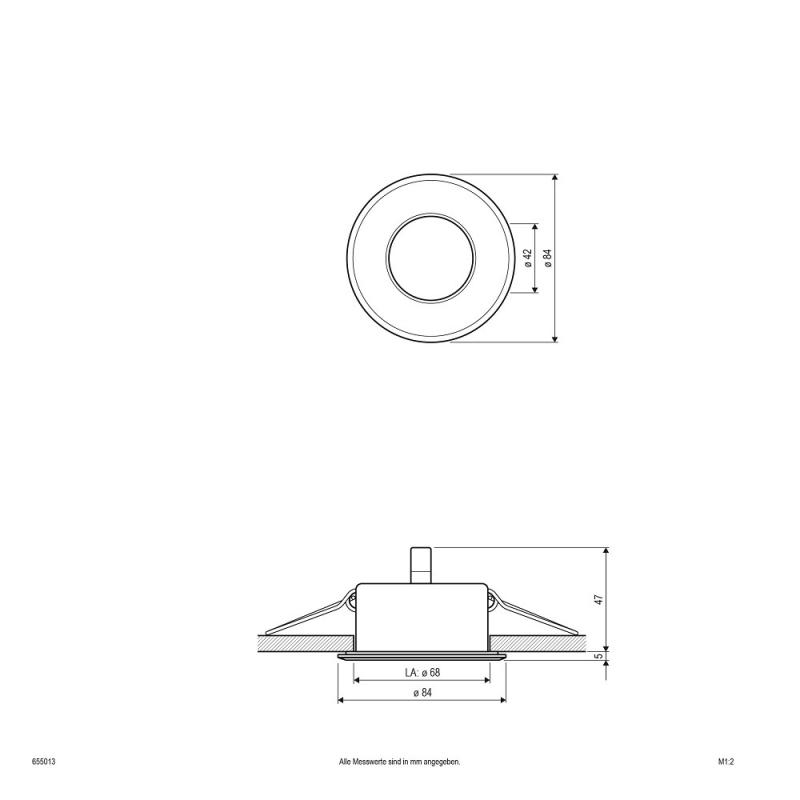 EVN Decken-Einbaustrahler für GU5.3 Leuchtmittelrund chrom-sat. IP65 12V EinbauØ68
