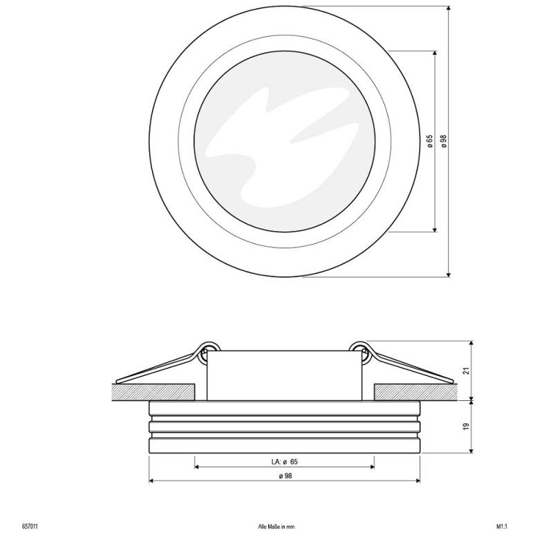 EVN Decken-Einbaustrahler für GU5.3 Leuchtmittel rund chrom IP65 12V EinbauØ65