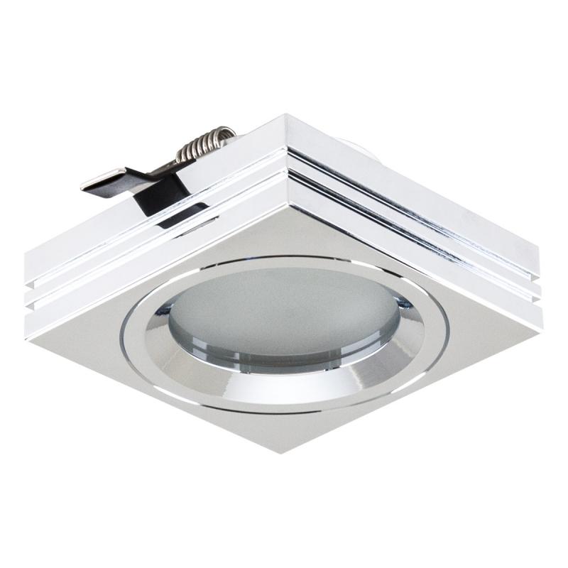 EVN Decken-Einbaustrahler für Niedervolt GU5.3 Leuchtmittel quadratisch chrom IP65 12V EinbauØ65
