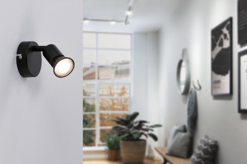 Paulmann Wand- und Deckenspot Carolina für GU10 LED Schwarz matt Metall 66755