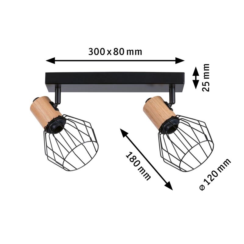 Paulmann 66767 Deckenstrahler E14 modern Lanka 20W dimmbar Schwarz