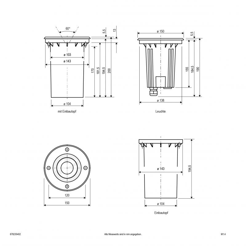 EVN Schwenkbare LED-Bodeneinbauleuchte, IP67 678235402