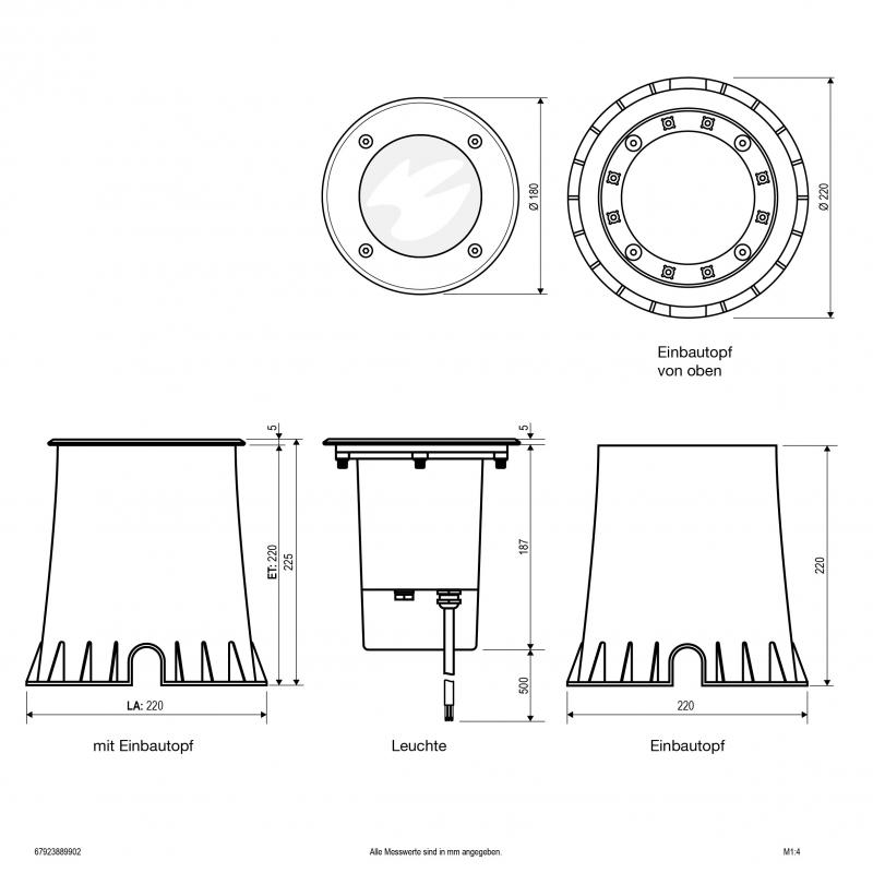 EVN Schwenkbare RGBW LED-Bodeneinbauleuchte, IP67 67923889902