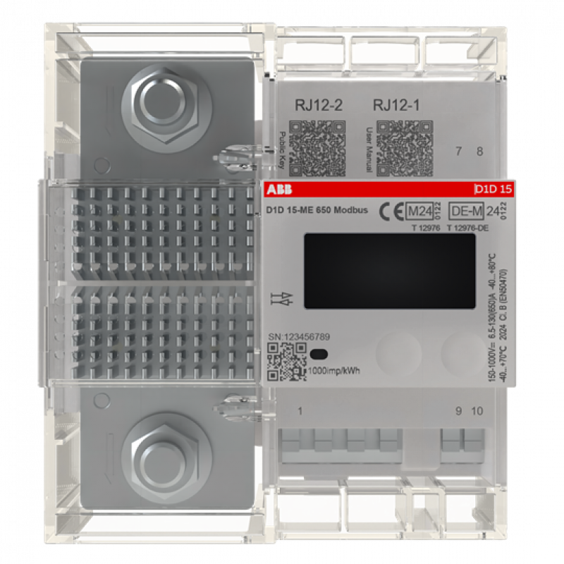 ABB D1D 15-ME 650 Modbus DC-Energiezähler für die Hutschiene MID & PTB, Nennstrom 650A