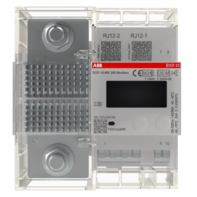 ABB D1D 15-ME 200 Modbus DC-Energiezähler für die Hutschiene MID & PTB, Nennstrom 200A
