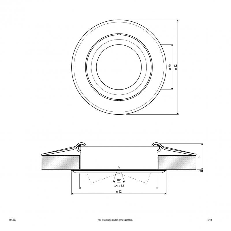 EVN Niedervolt Deckeneinbauleuchte, schwenkbar 695009