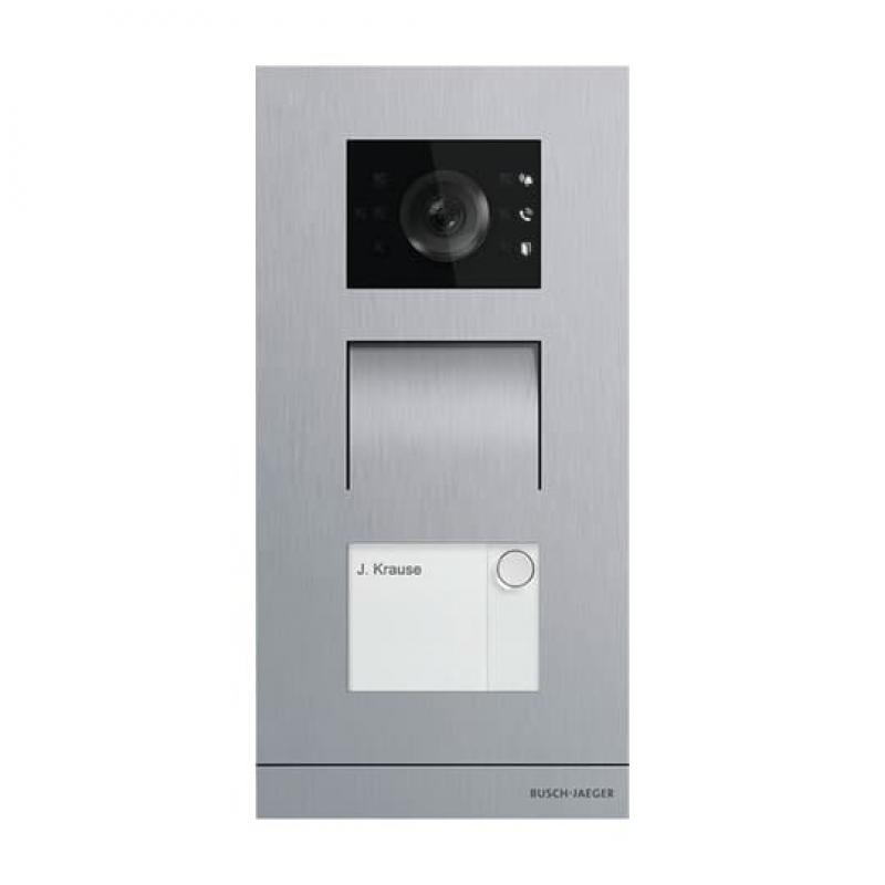Busch-Jaeger Busch-Welcome IP Außenstation Video 1-fach H81381P1-S-03, Edelstahl, HD-Kamera, Induktionsschleife