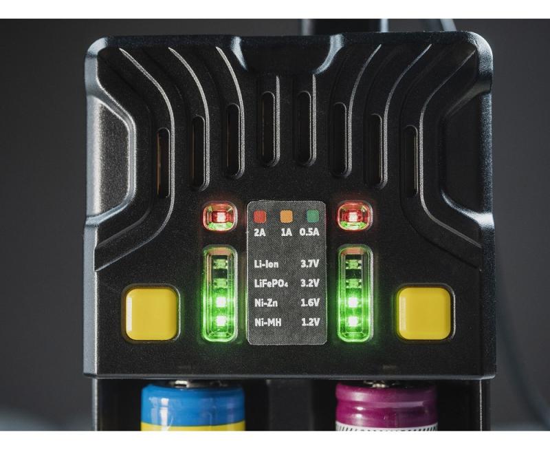 Armytek Uni C2 Steckertyp C - Universal-Ladegerät für IMR, Li-Ion 4.2V, Li-Ion 4.35V, Ni-MH, Ni-Cd und Li-FePO 4 - Akkus