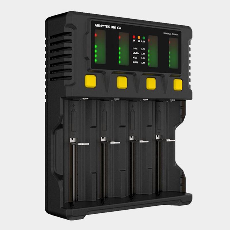 Armytek Uni C4 Plug type C - universelles Ladegerät mit intelligenter automatischer Erkennung von Batterietyp, Ladezustand und optimalem Strom