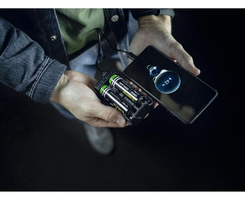 Armytek Handy C2 VE Ladegerät für 2 Akkus mit Powerbank-Funktion