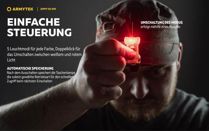 Armytek Zippy Extended Set WR (Blue Sapphire) 3 in 1, Multitaschenlampe, Schlüsselbundlampe, Stirnlampe, mit Clip