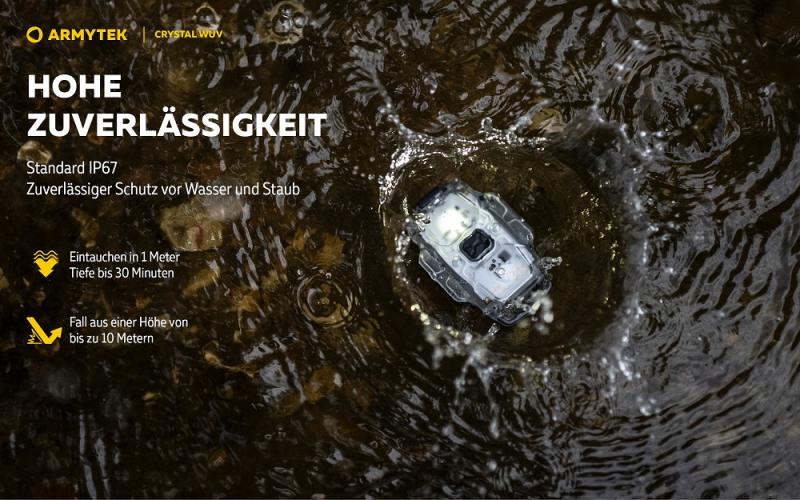 Armytek Crystal Pro UV Multifunktionslampe Taschen- und Stirnlampe Micro USB-Anschluss