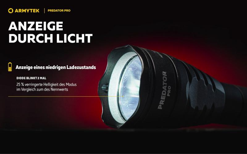 Armytek Predator Pro Pro White LED Taschenlampe akkubetrieben Magnet USB