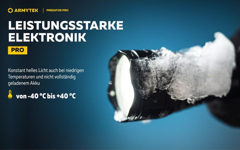Armytek Predator Pro Pro White LED Taschenlampe akkubetrieben Magnet USB, Warmes Licht