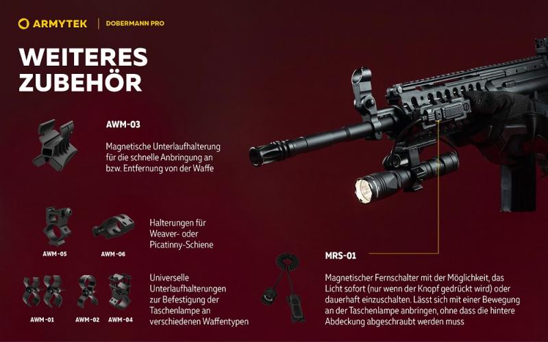 Armytek Dobermann Pro Magnet USB LED Taschenlampe akkubetrieben Warmes Licht
