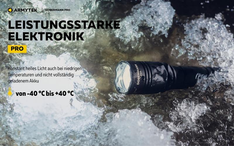 Armytek Dobermann Pro Magnet USB LED Taschenlampe akkubetrieben Warmes Licht