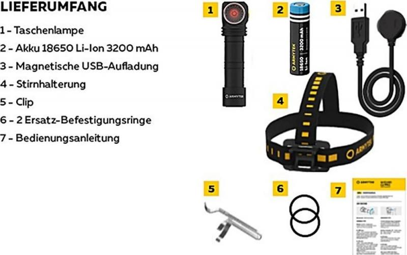 ArmyTek Wizard C2 WR Magnet White & Red LED Stirnlampe mit Magnethalterung akkubetrieben