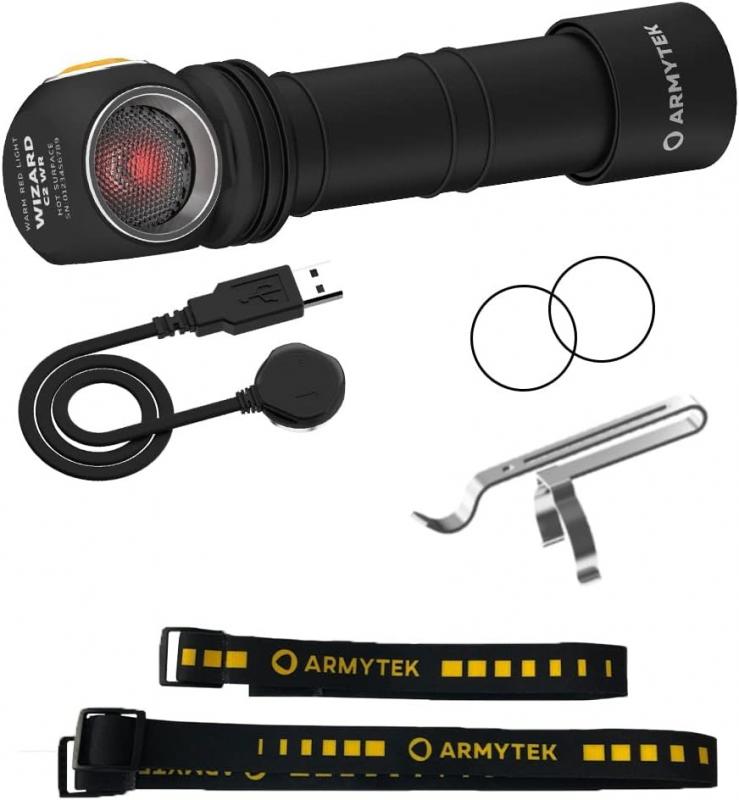 ArmyTek Wizard C2 WR Magnet White & Red LED Stirnlampe mit Magnethalterung akkubetrieben warmes und rotes Licht