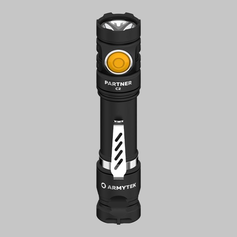 Armytek Partner C2 Magnet USB White Taschenlampe mit Magnethalterung akkubetrieben warmes Licht
