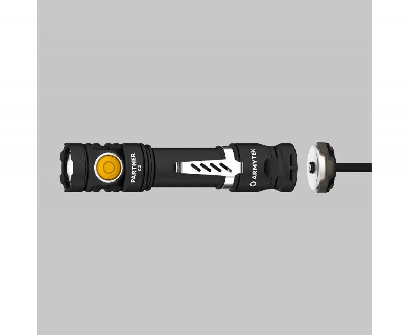 Armytek Partner C2 Magnet USB White Taschenlampe mit Magnethalterung akkubetrieben warmes Licht