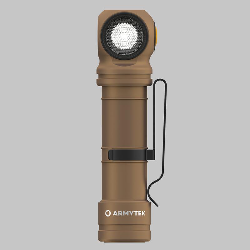 Armytek Wizard C2 Pro Magnet USB Sand Taschen- und Stirnlampe mit Magnethalterung akkubetrieben weißes Licht