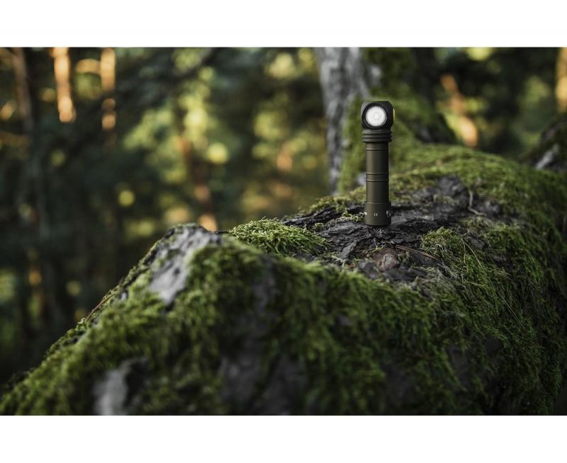 Armytek Wizard C2 Pro Magnet USB Olive Taschen- und Stirnlampe mit Magnethalterung akkubetrieben weißes Licht