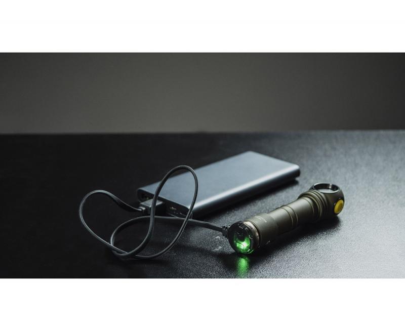 Armytek Wizard C2 Pro Magnet USB Olive Taschen- und Stirnlampe mit Magnethalterung akkubetrieben weißes Licht