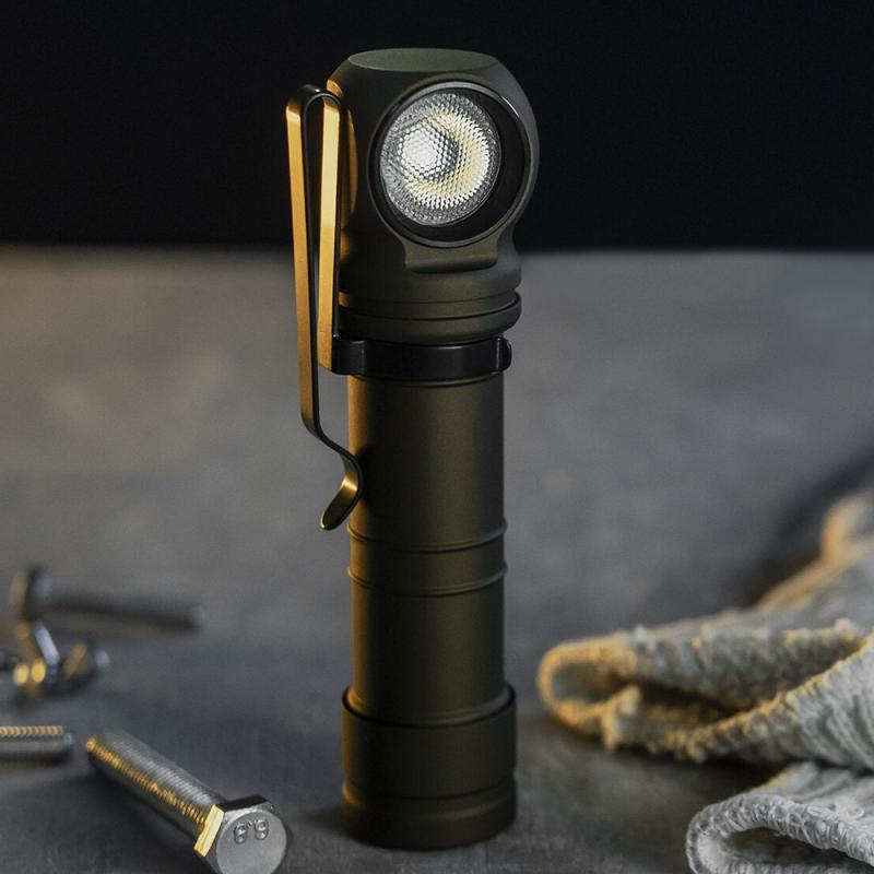 Armytek Wizard C2 Pro Max Magnet USB Olive Taschen- und Stirnlampe mit Magnethalterung / Stirnhalterung akkubetrieben weißes Licht