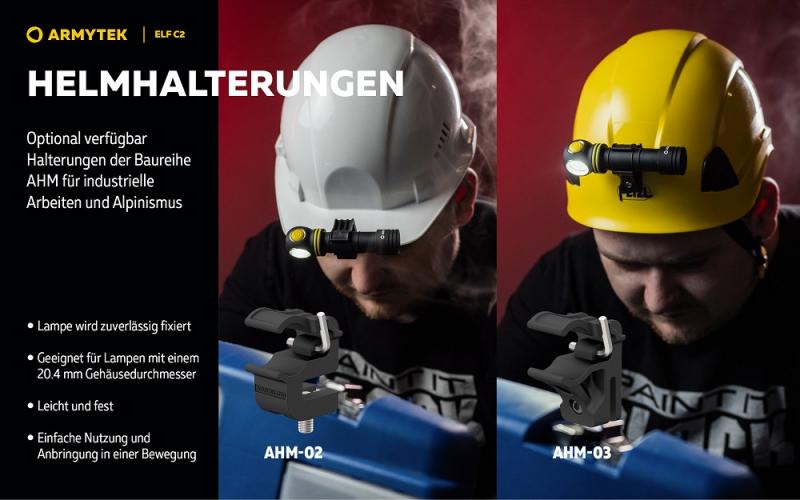 Armytek Elf C2 USB-C Taschen- und Stirnlampe mit Magnethalterung / Stirnhalterung akkubetrieben Warmes Licht