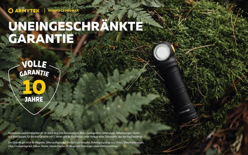 Armytek Wizard C2 Pro Max Stirnlampe und Taschenlampe akkubetrieben neutralweißes licht